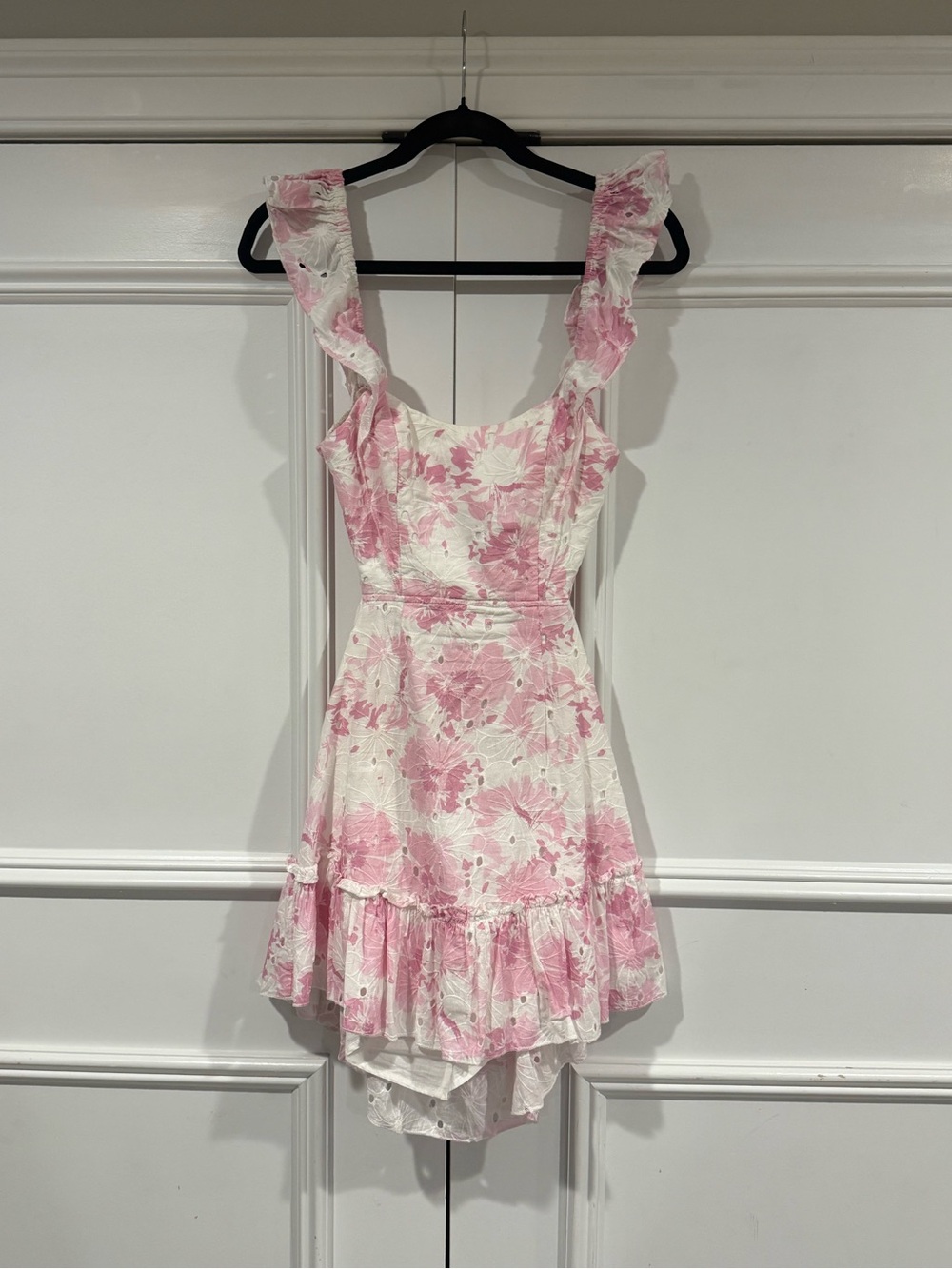 Hello Molly Ruffled Floral backless mini dress